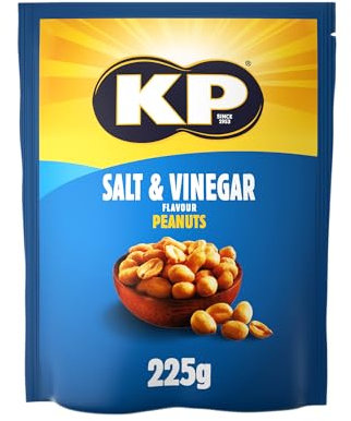 KP Nuts SALT & VINEGAR Peanuts - 225g Pack - Roasted until golden for the perfect KP taste and crunch - Source of protein and high in fibre
