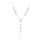 SAGA GIOIELLI® Collar rosario con perlas negras y plata de acero inoxidable, perlas, acero inoxidable, Perlas