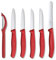 Victorinox Swiss Classic, set di spelucchini professionali, 6 pezzi, extra affilati, manico in plastica robusta, Swiss Made, rosso