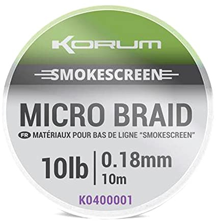 Korum Smokescreen Micro Braid Hooklength 10m Spool: 10lb