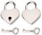 RMENOOR 2 Stücke Schloss Herz Vorhängeschloss Herzschloss Mini Vintage Liebesschloss Herzform Silber Liebesherz Schloss mit Schlüsse Heart Locker für Tagebuch Travel Locker Schmuck Aufbewahrungsbox