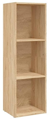 vidaXL Libreria/Mobile TV con 3 Vani a Giorno Classico Robusto Armadietto Basso Base Porta TV Orizzontale Rovere Sonoma 36x30x114 cm in Truciolato