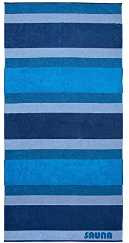 Dyckhoff Frottierserie 'Blue Island' Saunatuch Sauna Stripe 100 x 200 cm Blau
