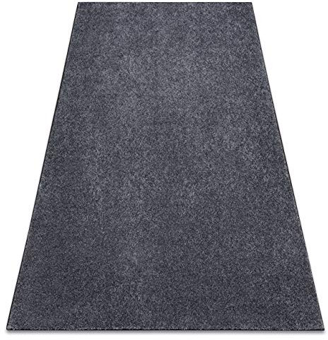rugsx Einfarbiger Dicker, weicher Teppich San Miguel für Schlafzimmer, Wohnzimmer, Zimmer, Teppichboden Auslegware, grau, Verschiedene Größen, 100x300 cm