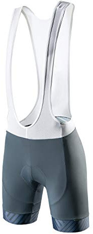 Santic Trägerhose Fahrrad Herren Fahrradhose Kurz mit Sitzpolster Radhose Herren Kurz Gepolstert Radlerhose Kurz Radshorts Grau EU XXXL