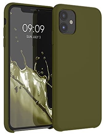kwmobile Case Compatible with Apple iPhone 11 Case - TPU Silicone Phone Cover with Soft Finish - Dark Olive
