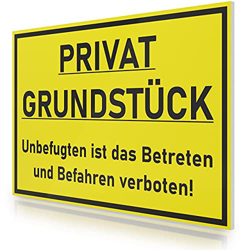FLAGLY Privatgrundstück Schilder 30x20cm aus 3mm PVC Hartschaumplatte MADE IN GERMANY - stabiles Hinweisschild/Warnschild, wetterfest & UV-beständig - Privatweg Schild
