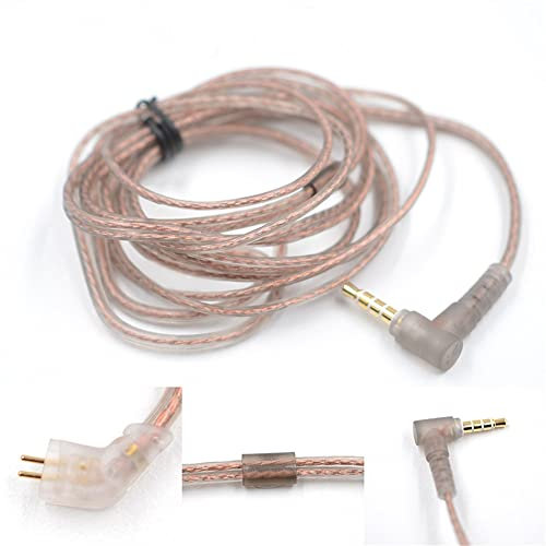 YINYOO KZ Original-Ersatzkabel, abnehmbares Ohrhörerkabel für BPIN zst/zsr/ed12/es3/es4/zs10/as06/as10/ba10/zstx/edx (Bpins ohne Mikrofon, schwarz)