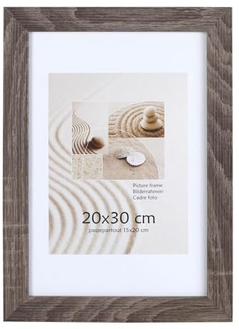 KM Foto Bilderrahmen Holz Plexi Acryl Rahmen quadratisch Collage Wanddeko Poster S215: Farbe: Eiche Hell | Format: 40x60