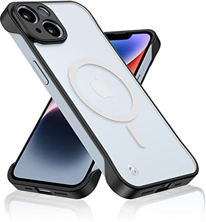Hinovo Custodia magnetica per iPhone 14 Plus, compatibile con caricatore portatile MagSafe, custodia per iPhone 14 Plus con 36+2 magneti incorporati, colore opaco traslucido, vestibilità sottile,