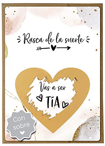 Joli Coon Tarjeta de rascar Vas a ser tia con sobre - Anunciar embarazo tia