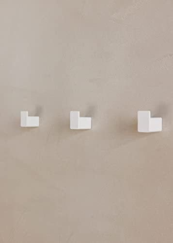 Metallbude Kleiderhaken PALO - 6er Set Weiß - Minimalistische Wandhaken aus Stahlrohr - Vielseitig einsetzbar - 3x3x2 cm