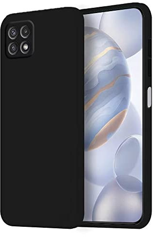 HONLEN Coque pour Samsung Galaxy A22 5G Protection Étui, (6.6 inches) Liquide TPU Silicone Case Anti Rayures Ultra Mince Souple Cover en Silicone Le Noir