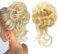Messy Bun Haarteil Blond,Groß haardutt Haargummi Mit Haaren Hochsteckfrisuren, Gelockt Messy Bun Haarteil mit Gummiband für Frauen Mädchen Blond