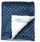 CREVENT Kuschelige, weiche und warme Sherpa-Babydecke für Kleinkinder, Kinderbett, Kinderwagen, Geschenk für Mädchen, für alle Jahreszeiten, 75 x 100 cm, Marineblau mit Punkten