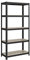 SONGMICS Standregal, Bücherregal, Lagerregal, 5 Ablagen, verstellbar, 40 x 90 x 180 cm, bis 875 kg belastbar, für Küche, Wohnzimmer, Greige-schwarz GLR040B21