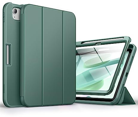 SURITCH Hülle für iPad 10. Generation 2022, iPad 10,9 Hülle mit Eingebaut Displayschutz und Pencil Halter Case mit Ständer Funktion und Auto Schlafen/Wachen Schutzhülle für iPad 10,9 Zoll (Grün)