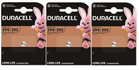 3X Duracell 399/395 SR927 Con Ossido D'Argento (3 Blister Da 1 Batteria) 3 Pile
