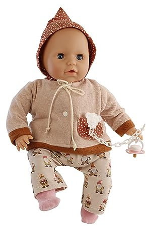 Schildkröt Puppe Amy (45 cm, mit Schnuller, Malhaar, blaue Schlafaugen, Kleidung rose Wichtel, Spielzeugpuppe, ab 36 Monaten) 7545218