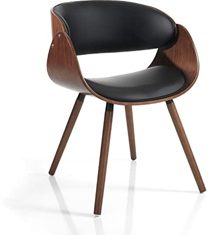 Wink Design Derby Evo Dark Wood Stuhl aus Mehreren Schichten, Walnuss, Schwarz, 54 x 52 x 73 cm