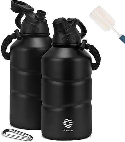 Fjbottle Gourde Isotherme 1.9L avec Bouchon Magnétique, Gourde Sport Double Paroi sans BPA, Bouteille d'eau de Grande Capacité pour Sport, Voyage, Vélo, Randonnée