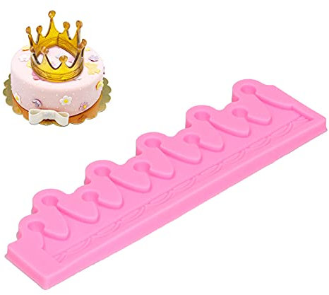 Tomotato 3D Krone Fondantform, Silikon Fondant Prägung Formen, Vintage Relief Schnörkel Scroll Mould zum Dekorieren von Kuchen, Cupcakes, Schokolade oder Süßwaren(Rosa)