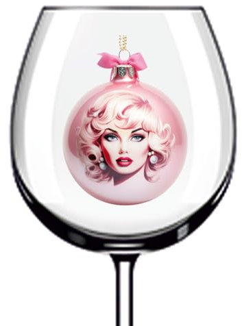 12x Christmas Decoration Barbie Wine Glass Bottle Vinyl Sticker Decals m848