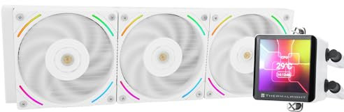 Thermalright Frozen Vision 360 White Liquid CPU Water Cooler with 12cm PWM Fan,2.88-inch square image IPS LCD Display,Computer CPU Water Cooling for AM4/AM5,Intel lga1700/1851/1150/1151/1200/2011