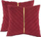 Tosleo Kissenbezüge 2er Set Samt Kissen mit Goldfarbenem Leder Dekokissen 45x 45 cm Moderne Luxuriös für Sofa Gartenbett Couch Wohnzimmer Sofakissen Bett