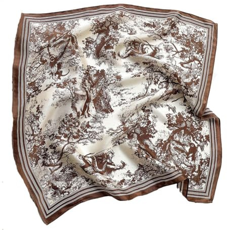 Yurosiay Damen Seidenschal 100% Natürliche Maulbeerseide Schal Mode Bedruckter Halstuch Seide Quadratisch Seidentuch Kurz Silk Schal Elegant Seide Kopftuch Weich Seidenschal 53×53cm Marineblau