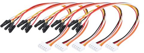 QUARKZMAN XH Weiblich zu Weiblich 5Pin Breadboard Jumper Wire 2,54mm Pitch Ribbon Kabel 20cm lang Elektronik Breadboard Ribbon Kabel für Breadboard Elektronikprojekte Packung mit 5