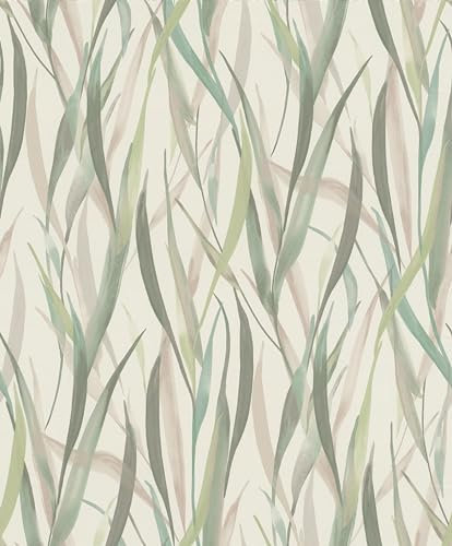 Rasch Papel pintado 330212 con plantas y hierbas en verde, beige, de la colección Paraiso, 10,05 m x 0,53 m (largo x ancho)