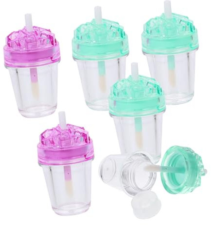 Ipetboom 14 Stk Milchteeflasche Lippenglasur Tube transparenter Lippenstift Lipgloss-Tuben Eiscreme Wimpern-Kit klarer Lipgloss Lipgloss-Tuben mit Zauberstab leere Lippenbalsamtuben Mini