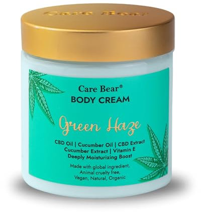 CareBear Körpercreme – Intensive Feuchtigkeitspflege mit Gurke, Vitamin E - 220 g–Tägliche Feuchtigkeitscreme für weicheund strahlende Haut - Natürliche Inhaltsstoffe