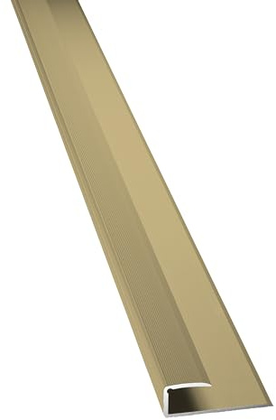 D-TACK Einfassprofil Alu | Höhe 8,2 mm | Länge 2,7 m | Gold/Sand | Zum Kleben, Klemmen oder Schrauben | Einfassschiene aus eloxiertem Aluminum | Abschlussleiste