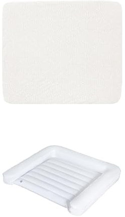 roba Spannbezug für Wickelauflagen 85x75 cm - Bio-Baumwolle, GOTS & Oeko-Tex 100 zertifiziert - Weiß + roba Wickelauflage aufblasbar 85x75 cm, wasserdicht aus Kunststoff