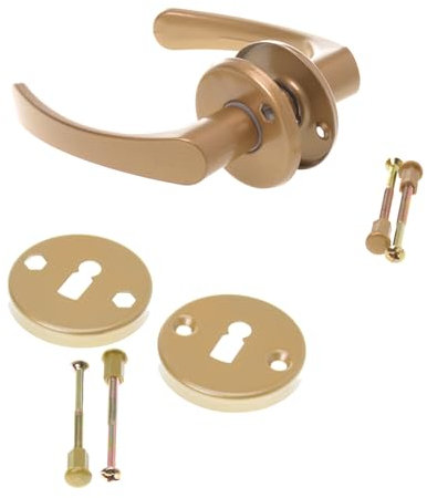 Aqbau® Rosettengarnitur Türgriff Set Türdrücker Drückergarnitur Türbeschlag Türklinke Gold (BB - Buntbart)