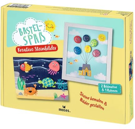 moses. Bastelspaß – kreative Steinbilder, Kreativ-Set mit bebilderter Schritt-für-Schritt Anleitung, Bastelset für Kinder ab 4 Jahren, DIY-Set zur kreativen Gestaltung von Steinbildern
