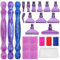 Senhai Diamant-Kunststifte-Set, bunte Diamant-Malstifte, violette Metallspitzen, Schraubgewindespitzen, 5D-Diamantkunst-Zubehör, Werkzeuge für DIY-Malerei, Handwerk, 24 Stück