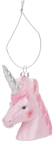 VFM e-Store - Christmas Tree Decoration Glitter Unicorn Ornament X 1 Stocking Filler Xmas Present Celebration Festive Winter Ornaments - 13cm X 9cm X 4cm Unicorn