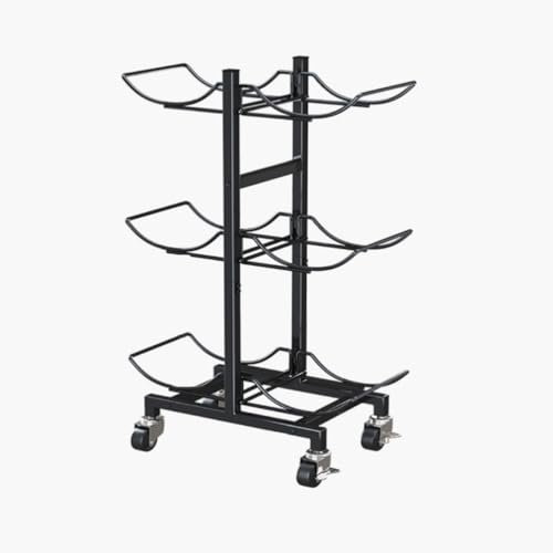 KUANGGE Tray Water Jug Rack5 Gallon Water Bottle Holder with 4 Wheels,3-Tier Movable Cooler Holder,Water Bottle Storage Rack - Holds 6 Bottles- Heavy Duty Stand for Home