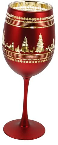 COLLBATH Bicchieri Da Vino Con Albero Di Natale Da Vino Con Stelo Per Feste Natalizio Vintage Per Riunioni Familiari