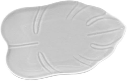 KICHOUSE Leaf Shaped Dessert Dish Kitchen Fruits Plate White White Plates Ceramic Food Dish Ceramics