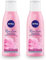 NIVEA MicellAIR 2 in 1 Rose Water Cleanser & Toner (200ml), Micellar Cleansing Water Toner + Cleanser, Waterproof Makeup Remover, Rose Water Toner for Thorough Cleansing (Pack of 2)