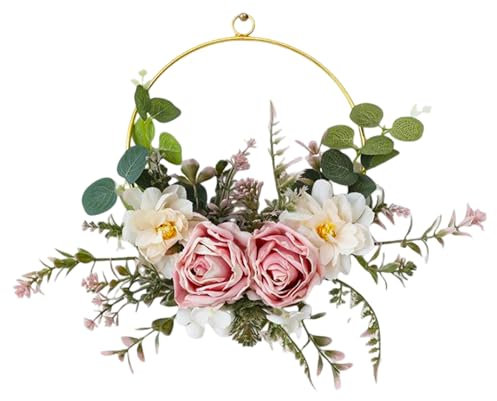 SJUNJIE Ghirlanda di Rose Artificiali Ghirlanda Porta Ghirlanda Pasquale Ghirlanda Primaverile Addobbi Pasquali per Casa per Porta Soggiorno Camera da Letto Corridoio Decorazione di Nozze