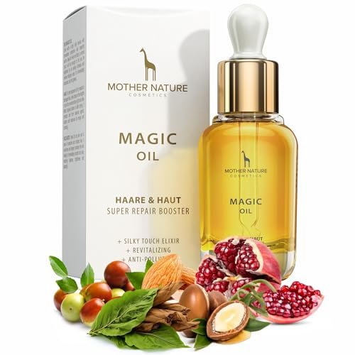 Mother Nature Cosmetics Magic Oil – Veganes Elixier für Haar & Haut mit Arganöl, Jojoba & Vitamin E – Nicht fettend – Für geschmeidiges Haar & gepflegte Haut – Naturkosmetik – 100 ml