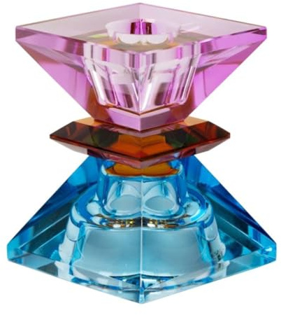 Kristallhalter | Kerzenhalter Form: Sanduhr (Violett, Kobolt, Bernstein)