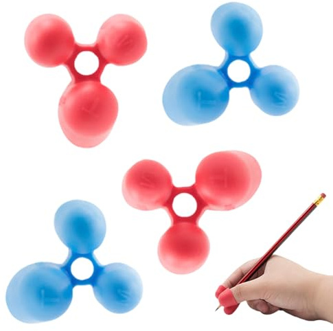 Pencil Grip Writing for Pencils and Utensils, Medium Size, 4 Count Blue/Red