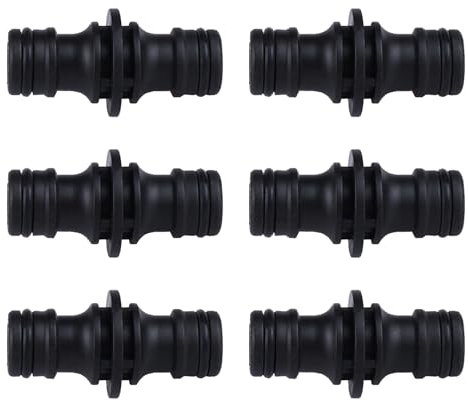 Lot de 6 raccords de tuyau double 1/2 - Double connecteur - Raccord de tuyau pour rallonge de tuyau - Raccord à deux voies pour jardin ou robinets