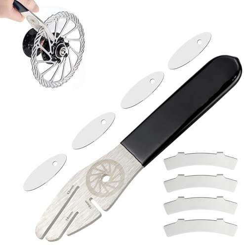 YFaith Scheibenbremsen Einstellhilfe, Edelstahl Bremsscheiben Richtwerkzeug, 3 Öffnungs Bremskolbenrücksteller Fahrrad, mit Gummigriff, für Entfernen und Austauschen von Fahrrad-Scheibenbremsbelägen